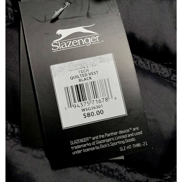 NWT SLAZENGER Tech Down Quilted Black Golf Puffer Vest Womens‎ Size XS MSRP $80 - Picture 2 of 10